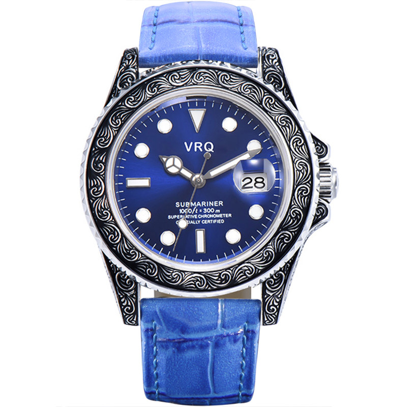 VRQ手表女机械表全自动浮雕时尚商务防水夜光中性腕表送女友礼物