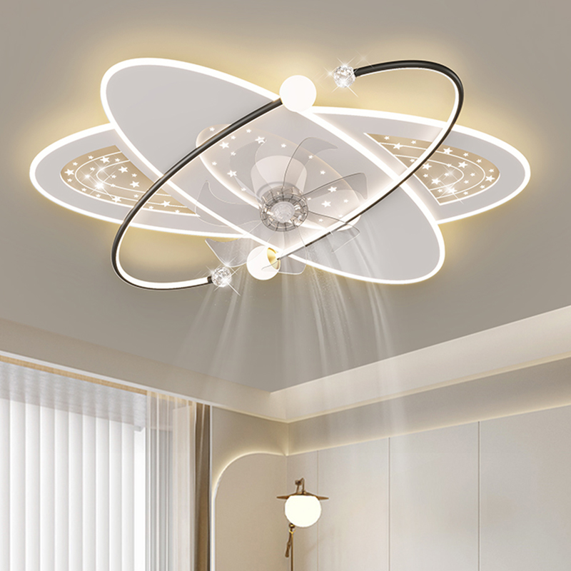 现代简约客厅吸顶风扇灯