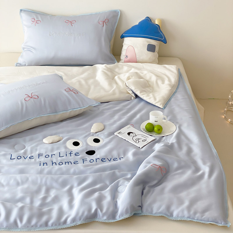 60S天丝夏被可爱刺绣卡通立体夏天薄被子20%蚕丝空调被,床上用品,蚕丝被,淘宝优惠券,粉丝福利购,淘宝优惠卷