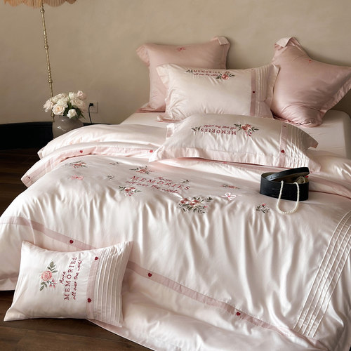 天丝棉绣花四件套-知否