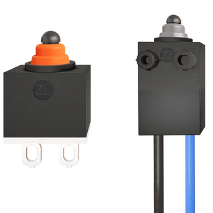 1A大电流小型防水微动开关两脚插针常开常闭带线行程检测限位开关