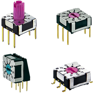 韩国进口小型旋转编码开关8421数字贴片拨码开关IP67防水10档调节