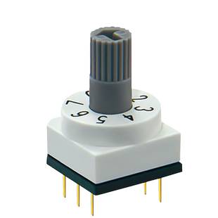 韩国进口旋转DIP编码开关8421数字插件拨码开关防水08档位调节