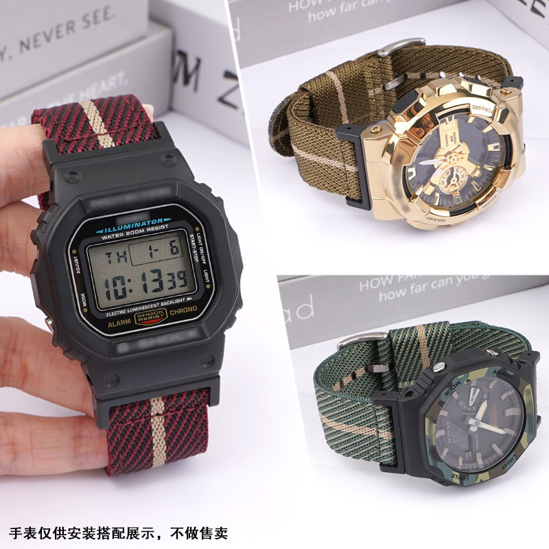 沐时代用CASIO卡西欧gshock尼龙表带GA110腕带GW6900GD120DW5600 手表 配件 原图主图