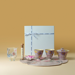 墨己花繁路野花束杯茶杯礼盒套装家用功夫茶具泡茶碗教师节送老师