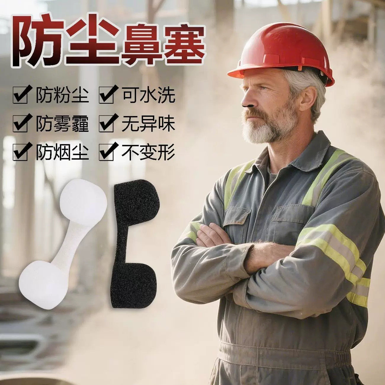 防尘鼻塞鼻孔过滤器一次性海绵隐形口罩焊工雾工业粉尘神器透气厂