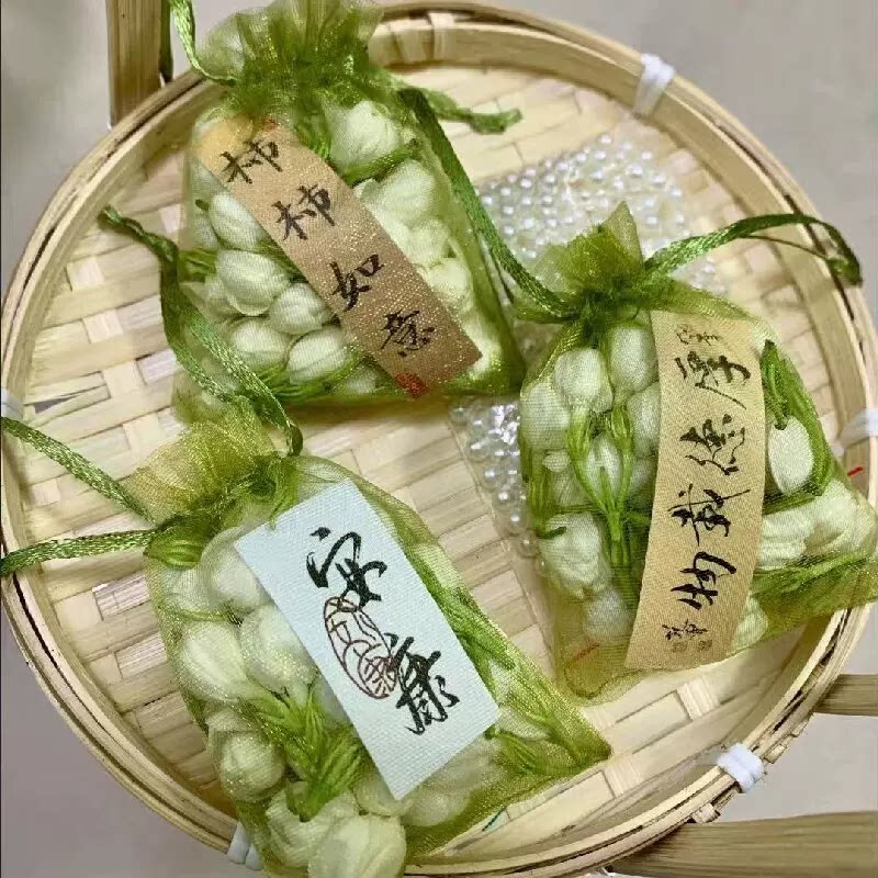 茉莉花军绿色透气网纱袋香包袋桂花薰衣草中草药分装袋摆摊干花袋