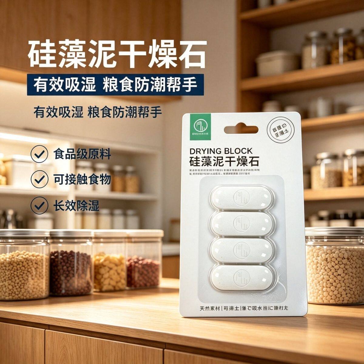 食物宠物干燥剂猫粮狗粮密封兔粮储粮桶食品零食硅藻土除湿防潮条