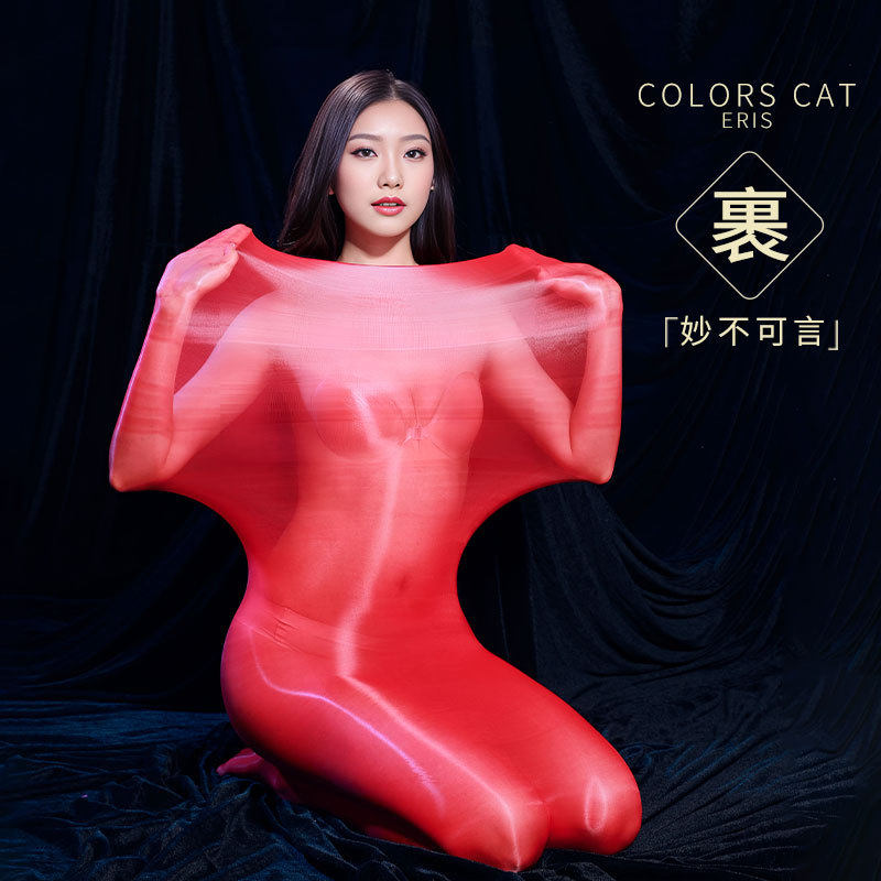 适用于性感无缝油光睡袋超薄紧身