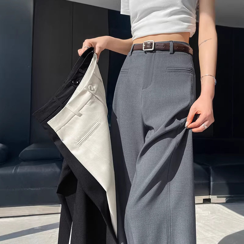 2026春夏新款香蕉西装裤高腰窄版阔腿裤直筒休闲拖地裤女
