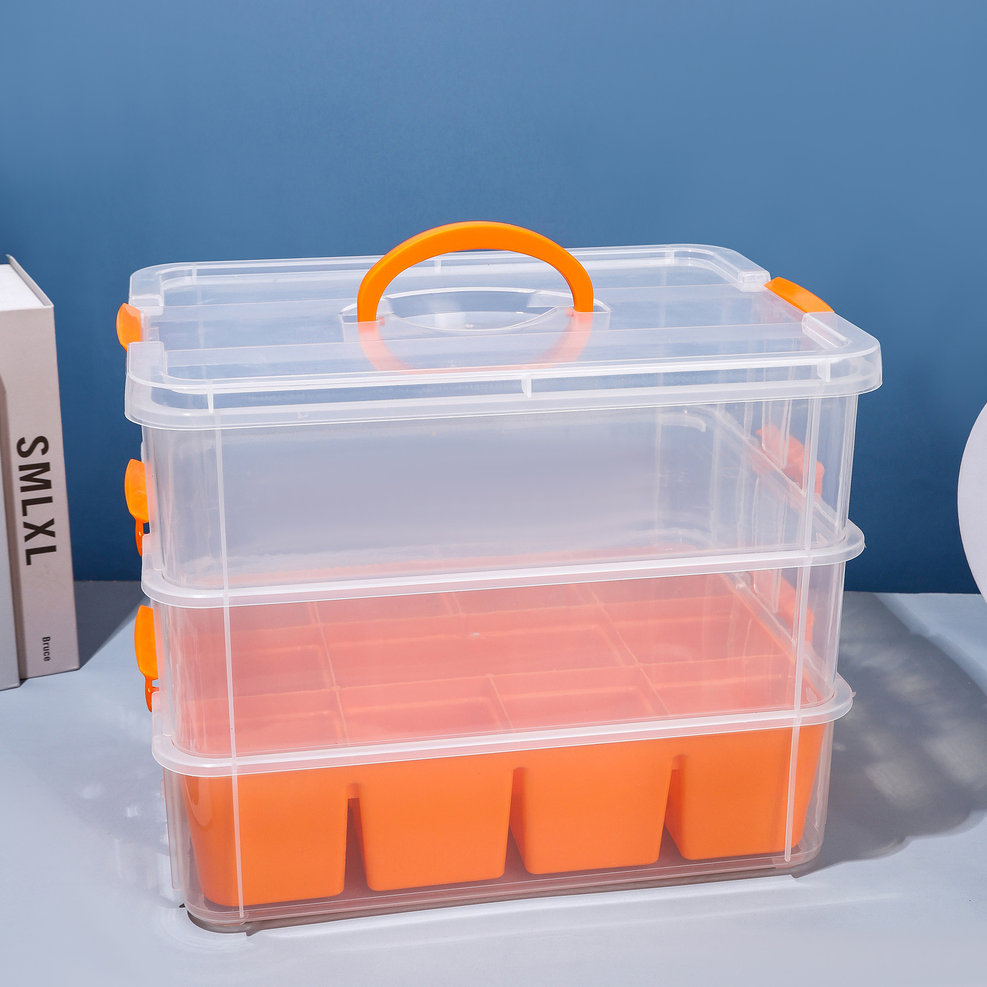 乐高小颗粒提手分格收纳盒