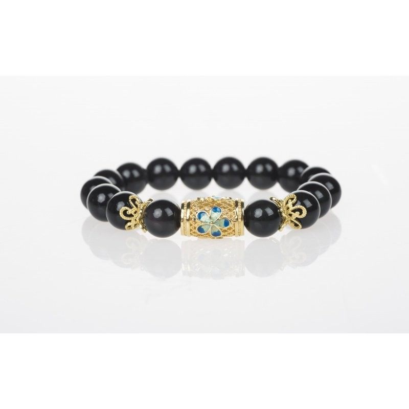 安伯曼宫廷风双彩虹眼黑曜石925银景泰蓝掐丝工艺手链手串,珠宝/钻石/翡翠,手饰,淘宝优惠券,粉丝福利购,淘宝优惠卷