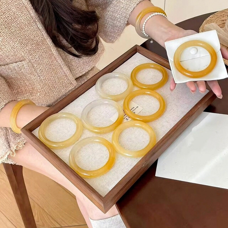 天然黄龙玉手镯冰种美人条精致手镯独特个性玛瑙正品送多样性发一
