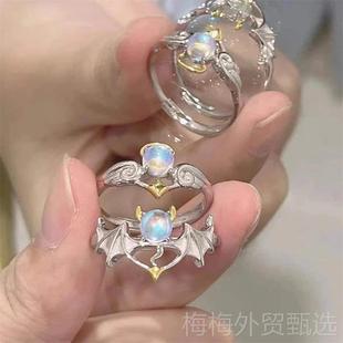 Women Rings Ring Vintage s复古月光石戒指开口可调节 Moonstone