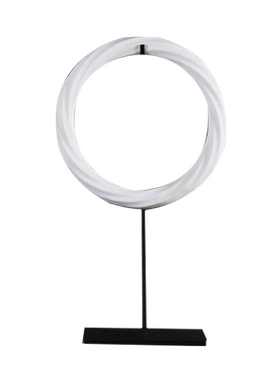 新中式风雕刻绞丝茶几样板玉璧