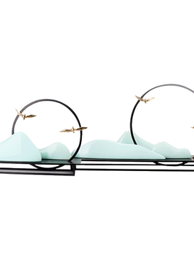 新中式风禅意陶瓷酒店茶室假山