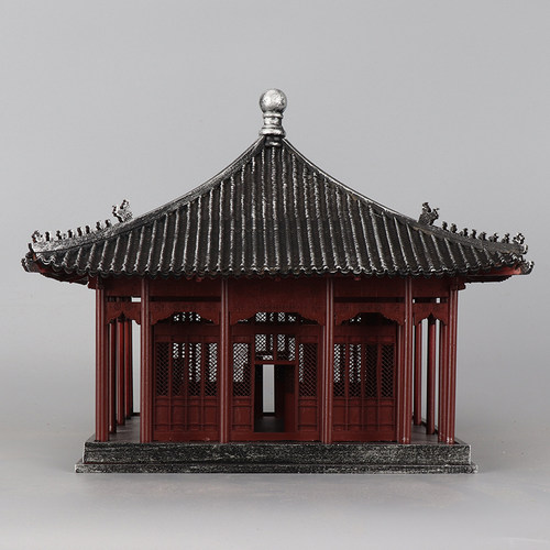 亲宜木质新中式电视酒柜建筑摆件