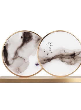 新中式风水墨样板房间软装饰品