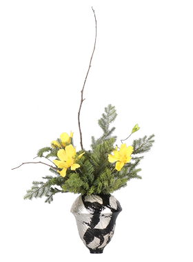 陶瓷仿真花新中式茶室花艺摆件