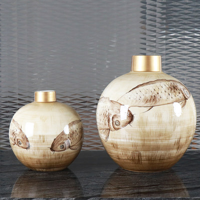 新中式样板房间售楼处陶瓷花瓶