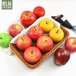 仿真红苹果模型平安夜塑料仿生假水果红富士苹果蛇果摆件装 饰道具