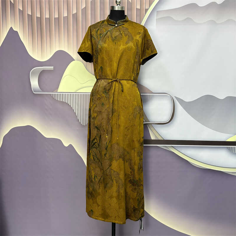 新款长裙香云纱夏季减龄提花优雅