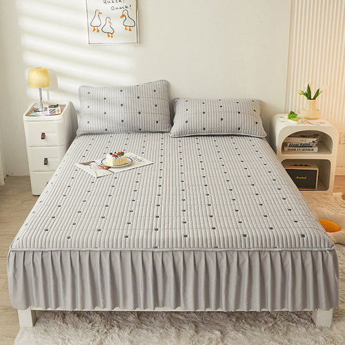 a类水洗棉麻新疆棉床裙式床笠