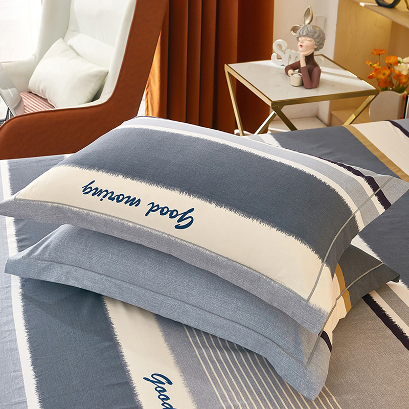 秋冬季纯棉磨毛加厚枕套一对