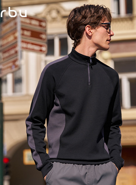 MrBu布先生立领半拉链热胆加厚长袖运动机能打底t男插肩袖KT16582