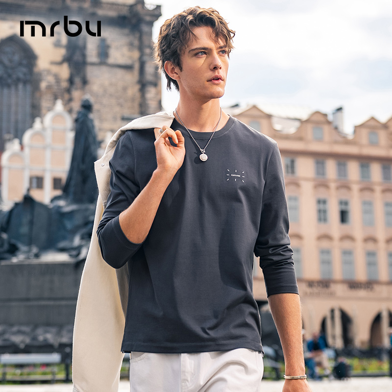 布先生长袖t恤男士卫衣字母印花
