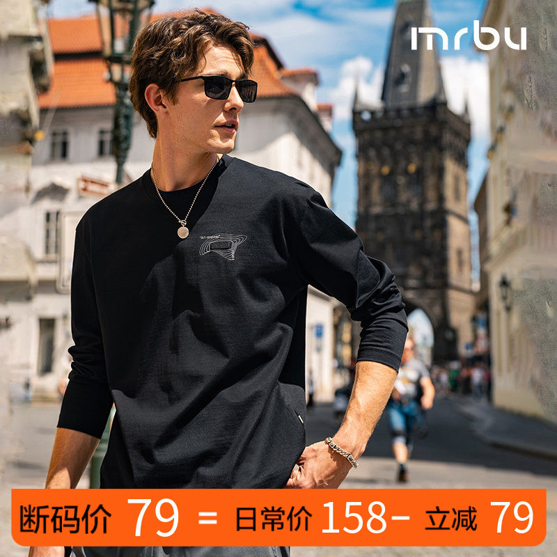 MrBu布先生长袖T恤男款纯棉上衣秋冬圆领印花体恤宽松KT15663断码,男装,T恤,淘宝优惠券,粉丝福利购,淘宝优惠卷