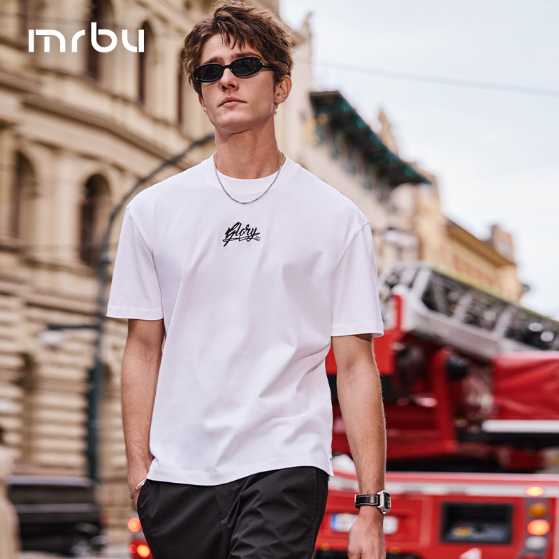 MrBu布先生短袖T恤男装新款白色