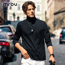 秋冬内搭KT15760 双翻领高领打底衫 MrBu布先生长绒棉长袖 t恤男款