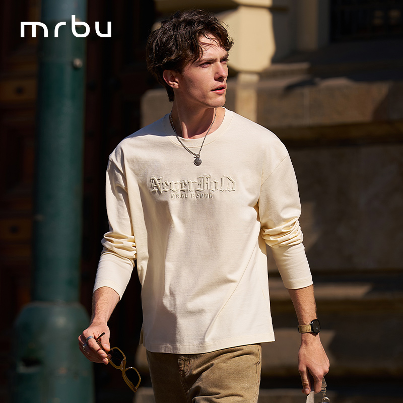 MrBu布先生长袖圆领T恤衫男士款