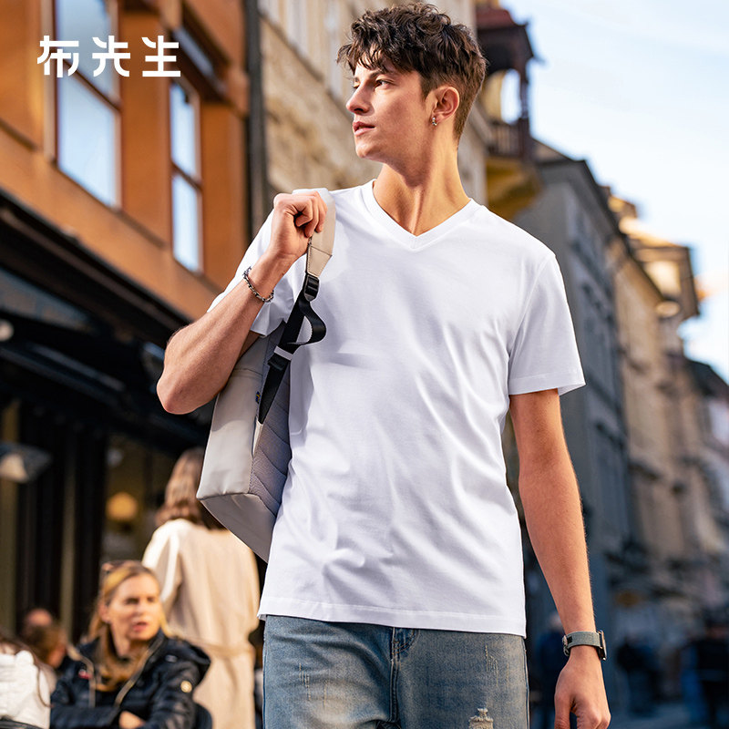 MrBu布先生纯色基础时尚短袖T恤图片