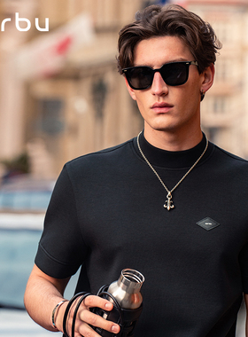 MrBu布先生热胆加厚保暖打底T恤男短袖小高领秋季休闲上衣KT01882