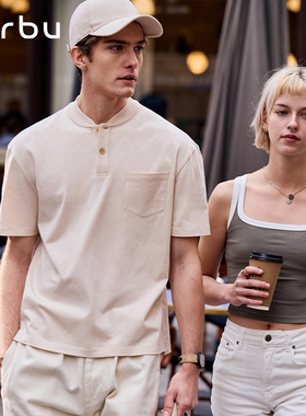 MrBu布先生夏季短袖t恤男新款棒球领宽松透气减龄上衣GT16323断码