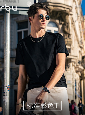 佟大为同款MrBu布先生长绒棉t恤男体恤圆领上衣短袖夏季GT00697