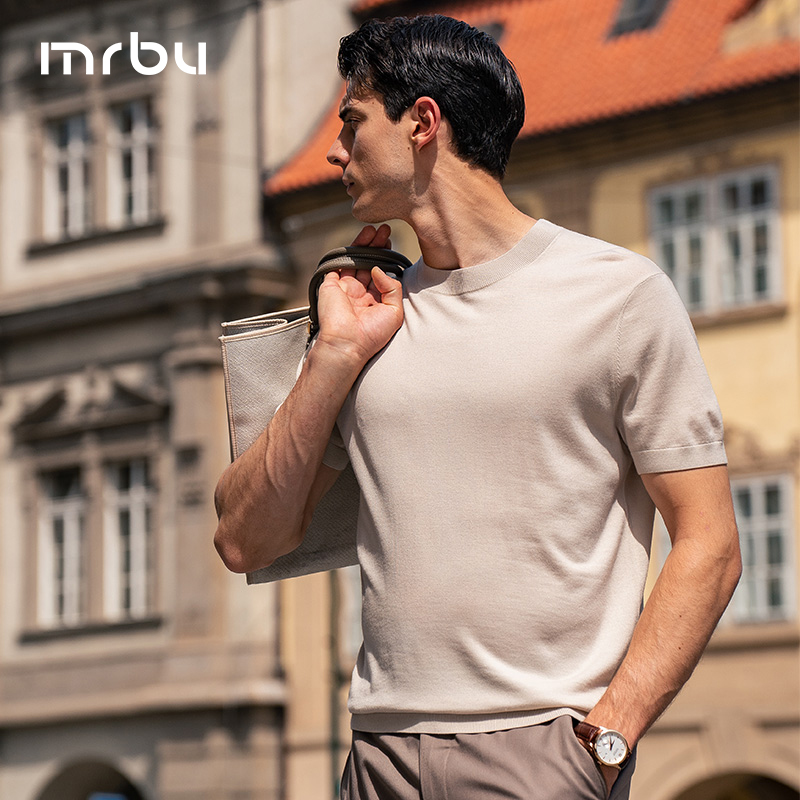 布先生短袖T恤羊毛衫男商务上衣