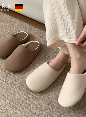 巨静音！简约日式棉鞋女士冬季静音软底地板鞋居家保暖防臭棉拖鞋