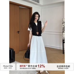 半身裙两件套装 张阿星 T恤上衣 莱赛尔假两件短袖 女夏 夏夜晚风