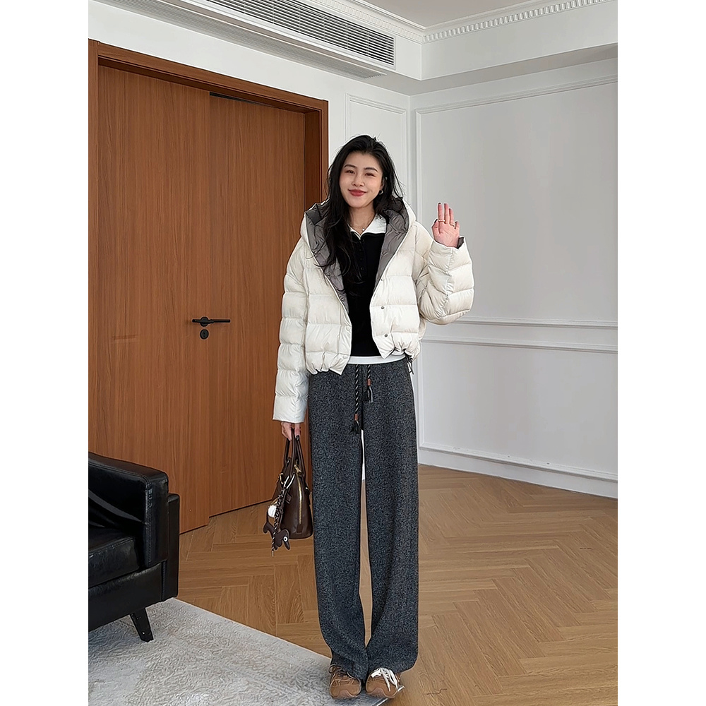 张阿星【爱尔兰初】冬季保暖肯豆风短款连帽加厚羽绒服