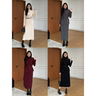 张阿星 高级感气质优雅半高领纯色马甲半裙针织三件套 都市慢调