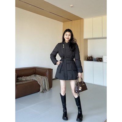 张阿星【南加尼暮冬】冬季时尚简约高级感气质收腰保暖夹棉外套