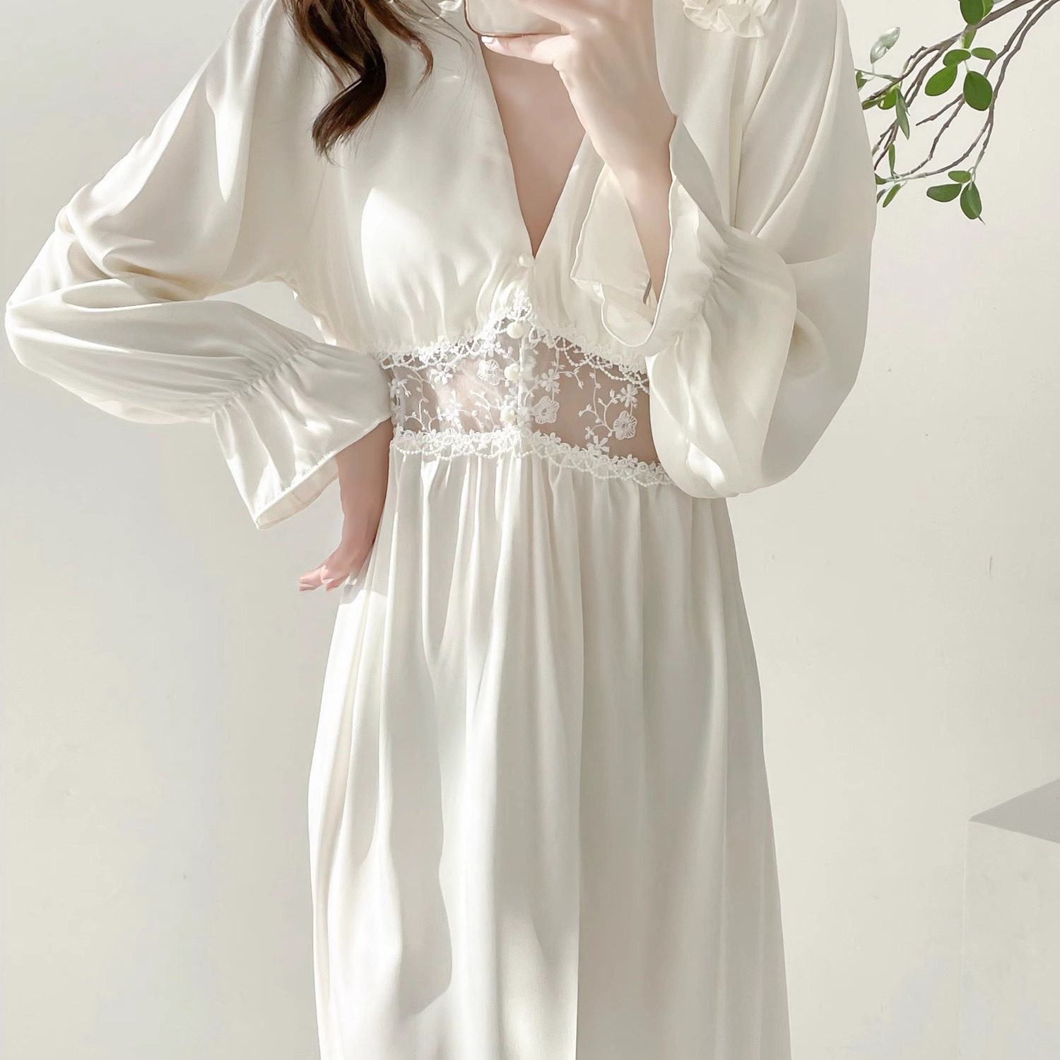 LULU法式宫廷风性感睡衣女款2025新款纯欲风高级感真丝睡袍礼盒装