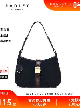 Radley英国奢品牛皮单肩包新月包绒面拼接蛇纹秋冬搭配时髦23SS