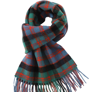 高档纯羊毛格子围巾女冬季2026新款羊绒女款轻奢绿色高级感配大衣