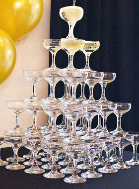 香槟塔玻璃杯婚礼酒杯塔庆功宴酒店酒杯放置庆祝宴香槟杯欧式酒塔