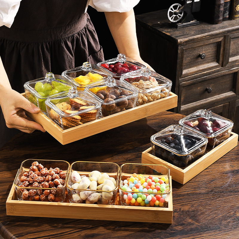 玻璃水果盘糖果盘摆放客厅茶几