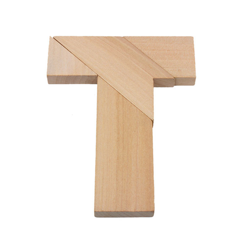 T字之谜 四巧板 木质拼板拼图 益智 带说明书 几何玩具